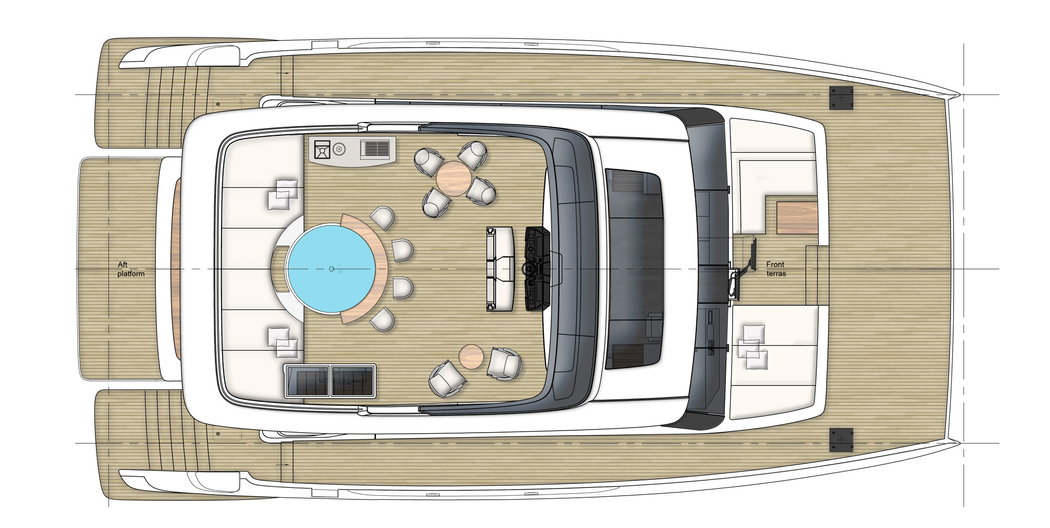 luxurious layout option for yacht