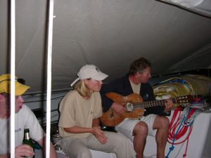 Brendan Hunt playing guitar